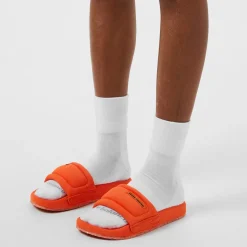 Heron Preston Flat Slides with Logo in Multi