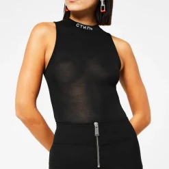 Heron Preston High Neck Slim Fit Sleeveless Bodysuit in Black