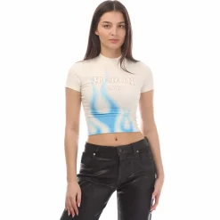 Heron Preston Law Flames Baby T-Shirt in White blue