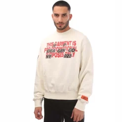 Heron Preston Promo Only Crewneck Sweatshirt in White red