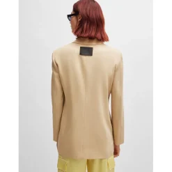 Hugo Aboma-1 Double-Breasted Blazer in Beige