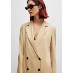 Hugo Aboma-1 Double-Breasted Blazer in Beige