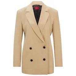 Hugo Aboma-1 Double-Breasted Blazer in Beige