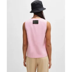 Hugo Amonalie Oversized-Fit Waistcoat in Pink