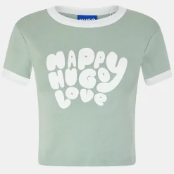 Hugo Baby Dalia Lettering Cropped T-Shirt in Black