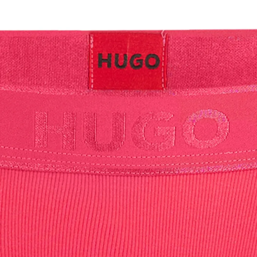 Hugo Brazilian High-Waist Ribbed Briefs in Pink