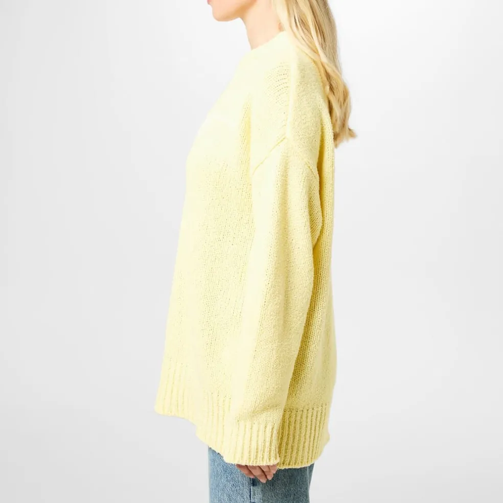 Hugo Crew Neck Lettering Relaxed Fit Sweater in Pink