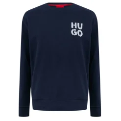 Hugo Crew Neck Long Sleeve Relaxed Fit Sweatshirt in Blue