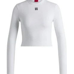 Hugo Cropped Crew Neck Slim Fit T-Shirt in White