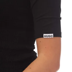 Hugo Dandelia Ruffle-Trim Top in Black