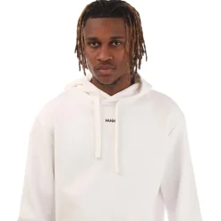 Hugo Dapo Logo Print Hoodie in White