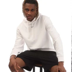 Hugo Dapo Logo Print Hoodie in White