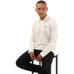 Hugo Derrikos Logo Detail Polo Shirt in Natural