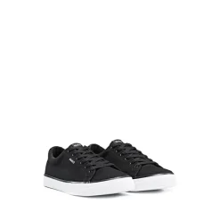 Hugo Dyer Canvas Tennis Trainers in Black