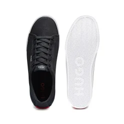 Hugo Dyer Canvas Tennis Trainers in Black