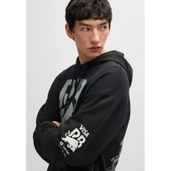 Hugo Dynamic Branding Hoodie in Black