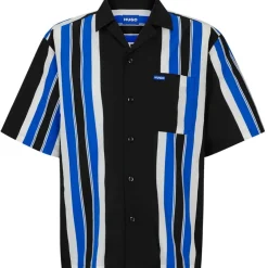 Hugo Eligino Relaxed Fit Short Sleeve Shirt in Black