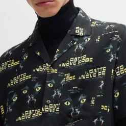 Hugo Ellino 70s Film Graphics Shirt in Black