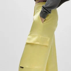 Hugo Hakila-1 Relaxed-Fit Cargo Trousers in Yellow