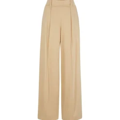 Hugo Haniana-2 Relaxed-Fit Wide-Leg Trousers in Beige