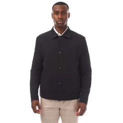 Hugo Hellys Slim-Fit Overshirt in Dark Blue