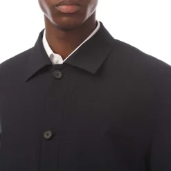 Hugo Hellys Slim-Fit Overshirt in Dark Blue