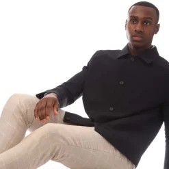 Hugo Hellys Slim-Fit Overshirt in Dark Blue