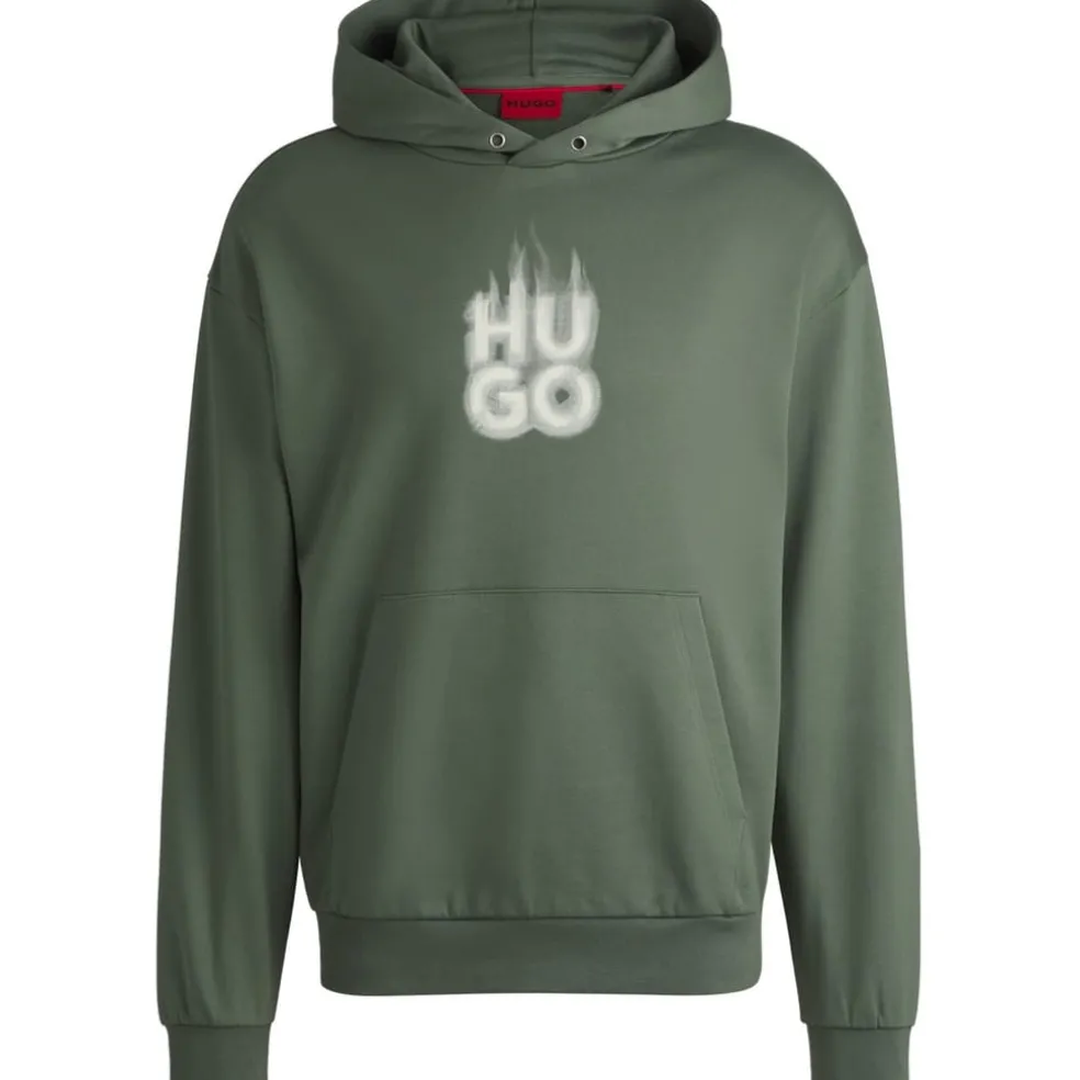Hugo Hooded Regular Fit Sweatshirt in Green