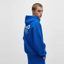 Hugo Hooded Relaxed Fit Long Sleeve Sweatshirt in Blue