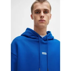Hugo Hooded Relaxed Fit Long Sleeve Sweatshirt in Blue