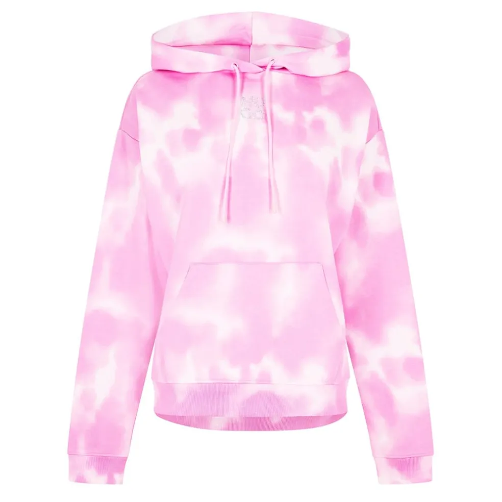 Hugo Hooded Relaxed Fit Long Sleeve Sweatshirt in Pink