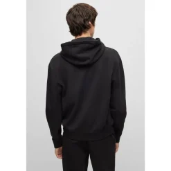 Hugo Hooded Relaxed Fit Long Sleeve Sweatshirt in Black