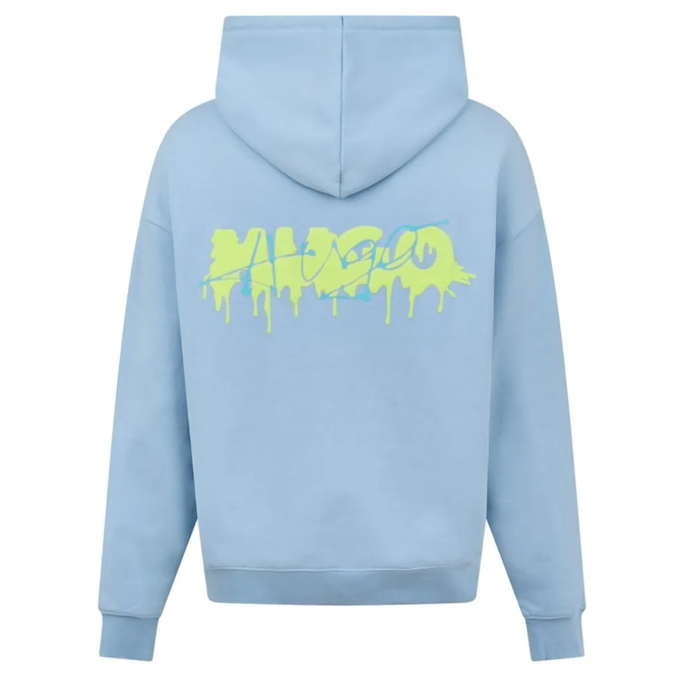 Hugo Hooded Relaxed Fit Long Sleeve Sweatshirt in Blue