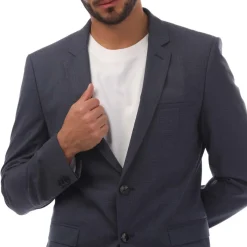 Hugo Houndstooth Extra Slim-Fit Jacket in Dark Blue