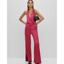 Hugo Kapagna-1 Satin Jumpsuit in Pink