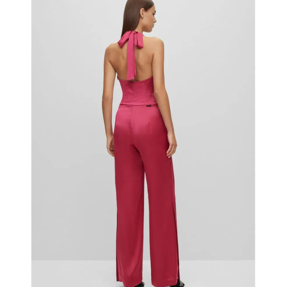 Hugo Kapagna-1 Satin Jumpsuit in Pink