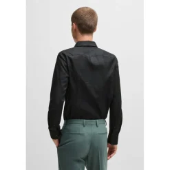 Hugo Kenno Checkerboard Print Shirt in Black