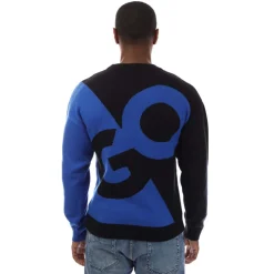 Hugo Knitted Crewneck Sweatshirt in Blue