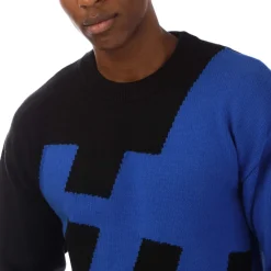 Hugo Knitted Crewneck Sweatshirt in Blue