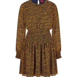 Hugo Kolinis-1 Printed Dress in Orange black