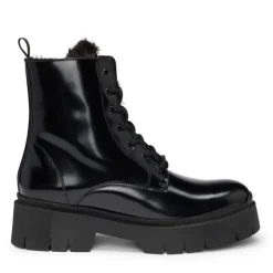 Hugo Kris Combat Chunky Heel Boot in Black