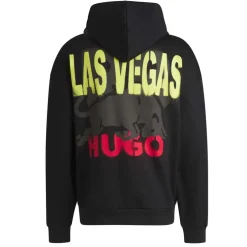 Hugo Las Vegas Special Artwork Hoodie in Black