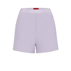 Hugo Logo Waistband Shorts in Purple