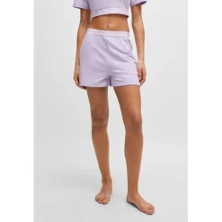 Hugo Logo Waistband Shorts in Purple