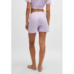 Hugo Logo Waistband Shorts in Purple