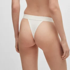 Hugo Logo Waistband Thong in Natural