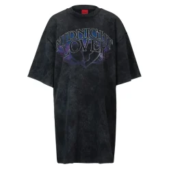 Hugo Nelaja Cotton Jersey T-Shirt Dress in Black