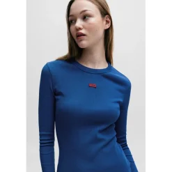 Hugo Nemalia Stretch-Cotton Dress in Blue