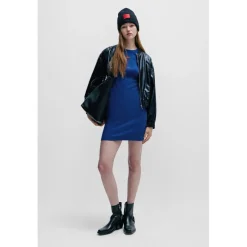 Hugo Nemalia Stretch-Cotton Dress in Blue