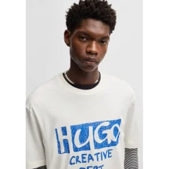 Hugo Nugocrea Logo Artwork T-Shirt in White